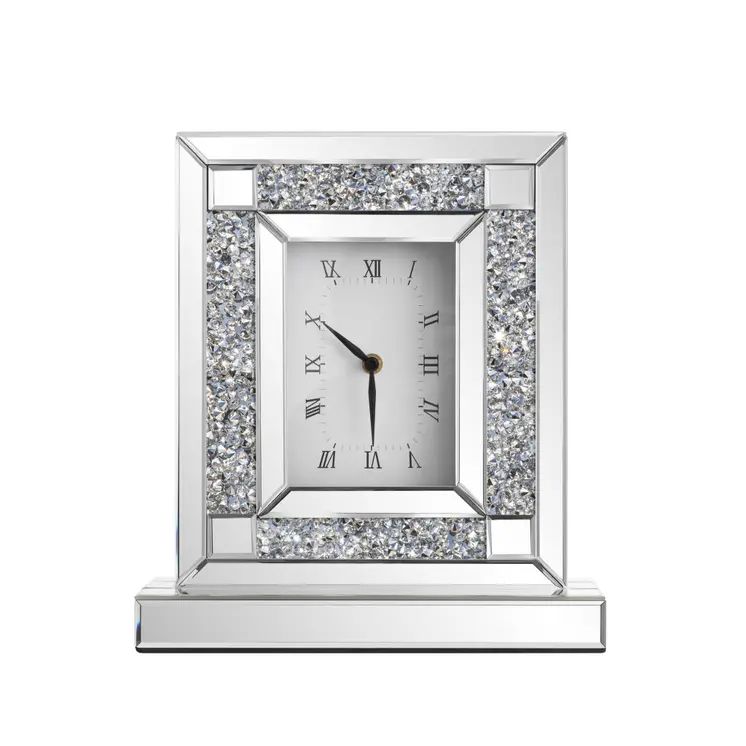 16" Black Glass and Wood Silent Analog Novelty Wall Clock