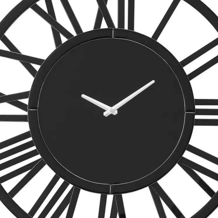 43" Black Mirrored Acrylic Silent Analog Circle Wall Clock