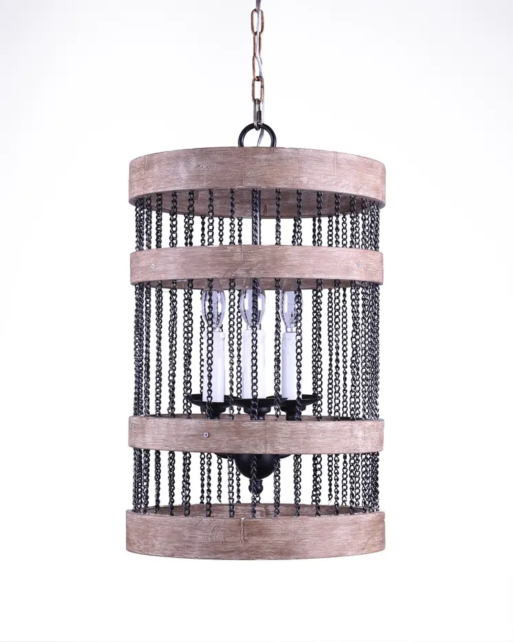 Brown Cylinder Metal Dimmable Chandelier