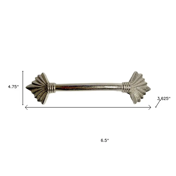 Set of Six Silver Metal Drawer Pull Knobs