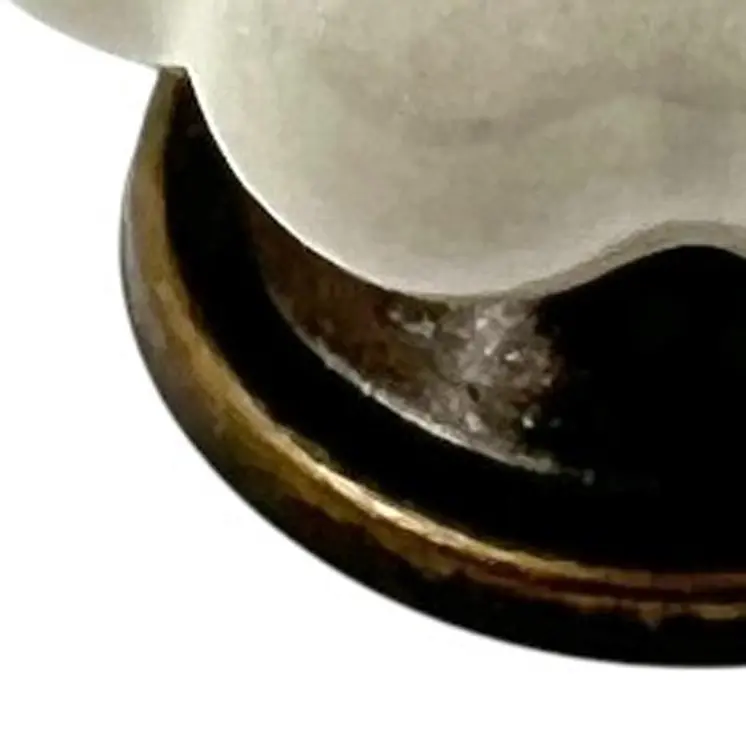 Set of Six Gray Ceramic Floral Shape Drawer Pull Knobs