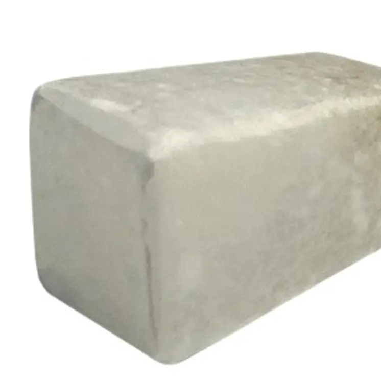 Set of Six White Stone Square Cylindrical Drawer Pull Knobs
