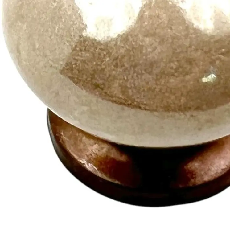 Set of Six Tan Ceramic Mushroom Shape Drawer Pull Knobs