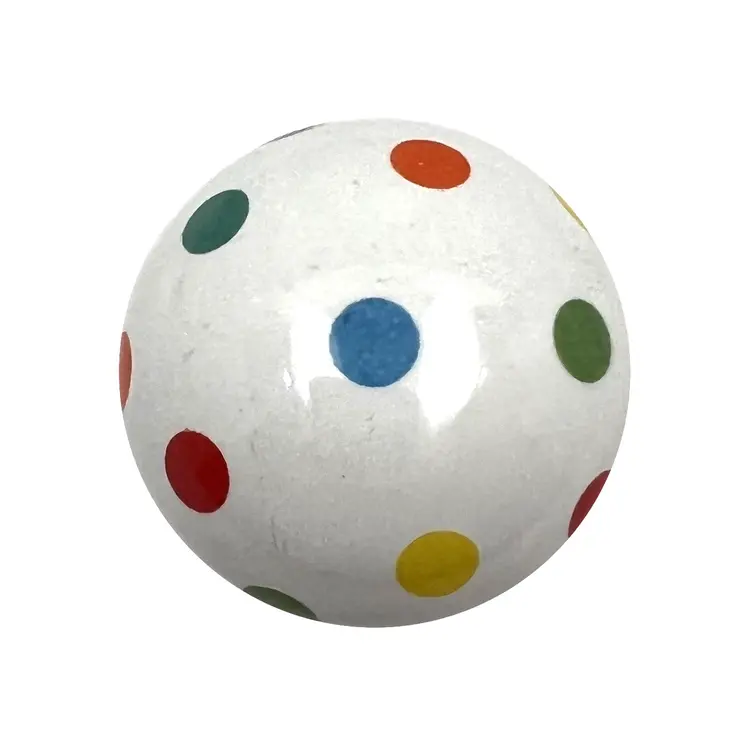 Set of Six Off White Blue Red And Green Polka Dots Ceramic Drawer Pull Knobs