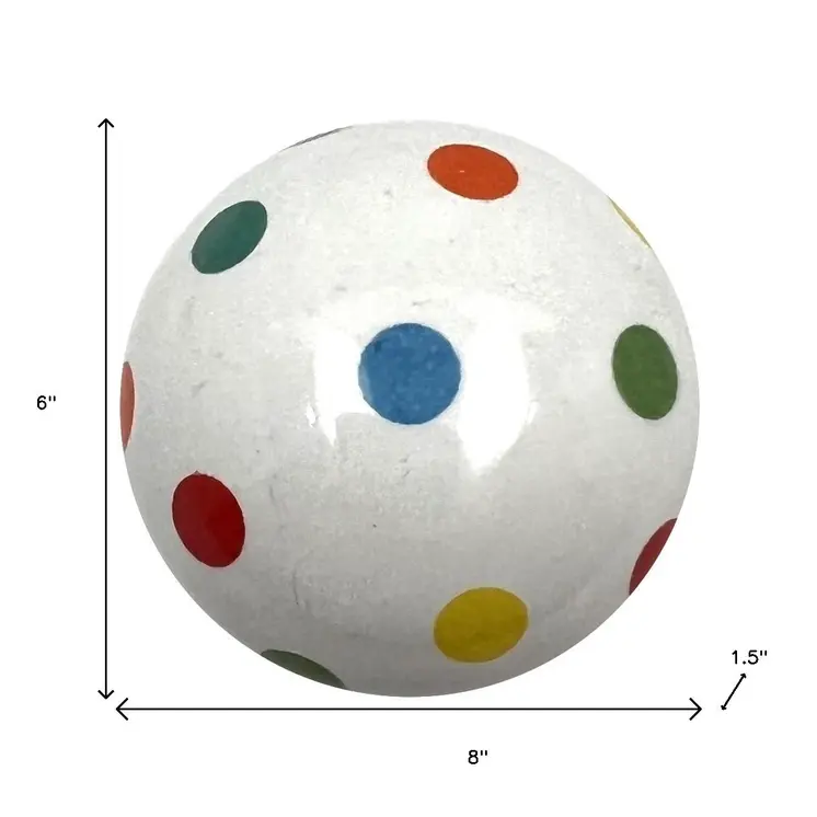 Set of Six Off White Blue Red And Green Polka Dots Ceramic Drawer Pull Knobs