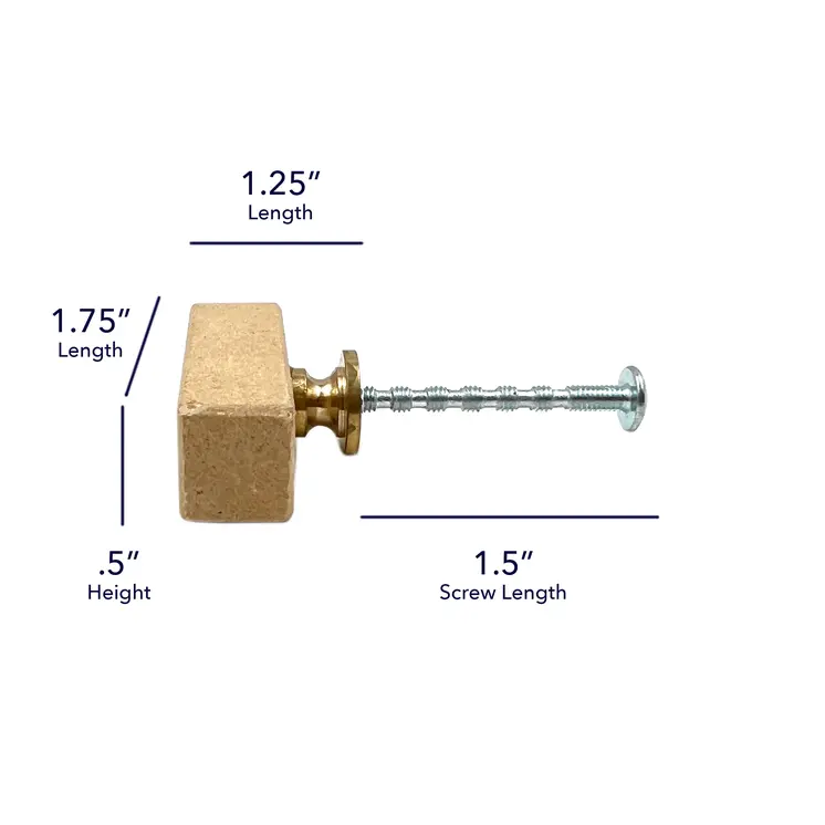 Set of Six Brown Stone Drawer Pull Knobs