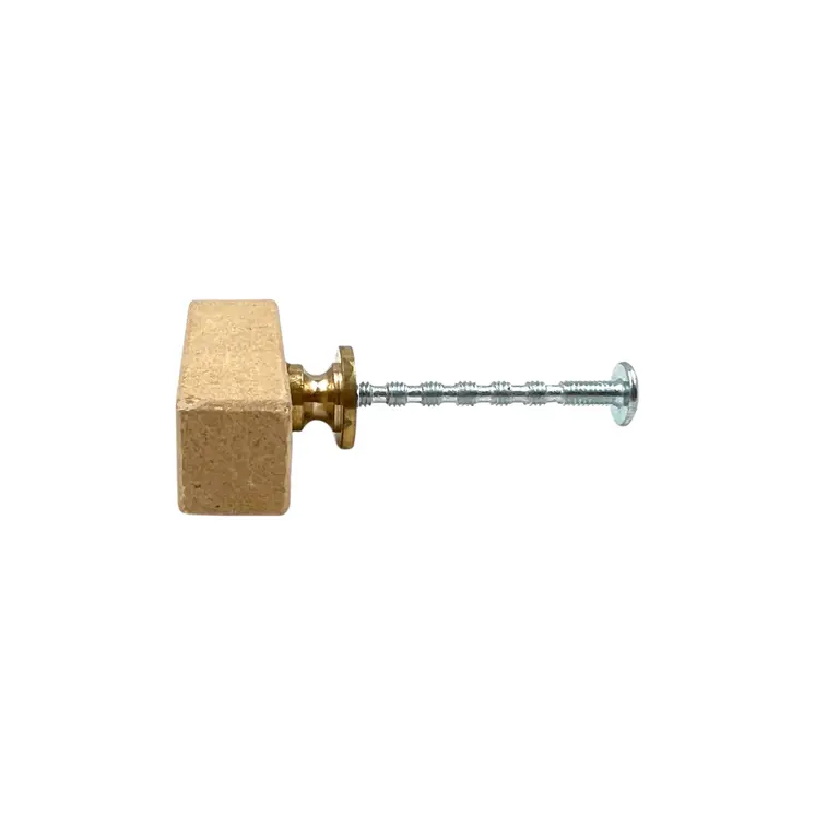 Set of Six Brown Stone Drawer Pull Knobs