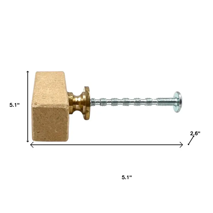 Set of Six Brown Stone Drawer Pull Knobs