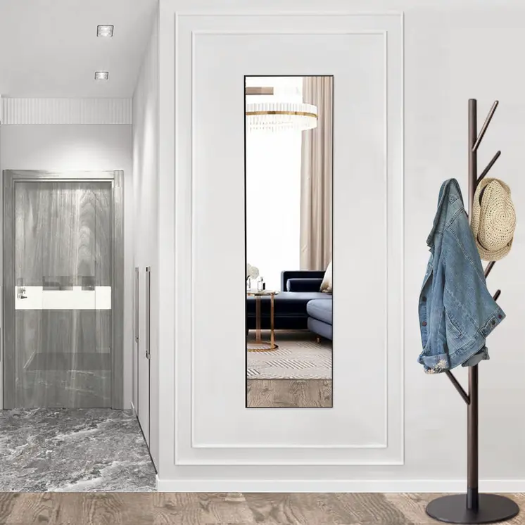 59" Black Metal Framed Full Length Mirror