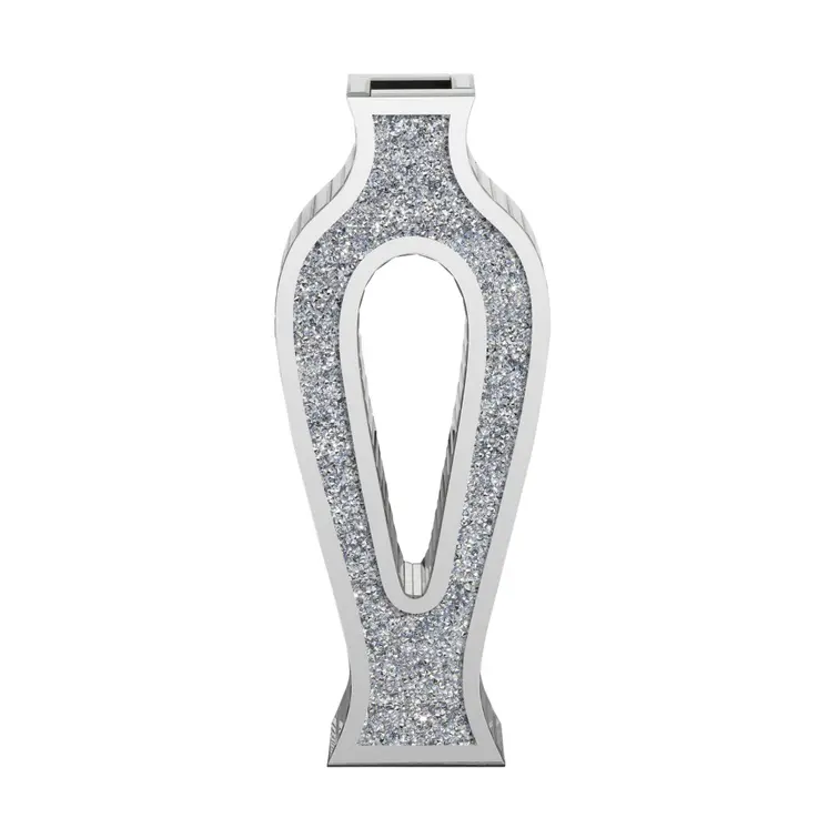 30" Silver Glass Decorative Bottles