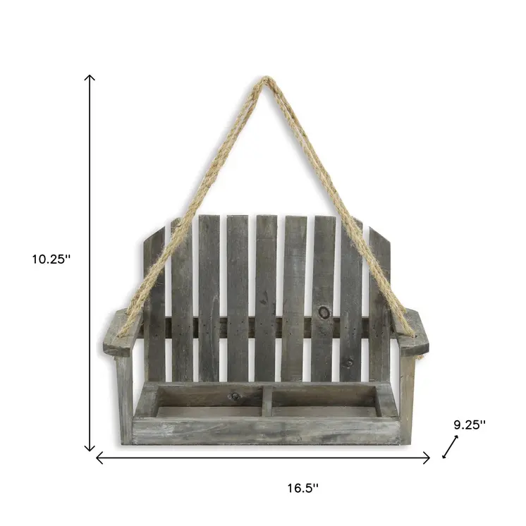 Gray Wood 870 Ounce Distressed Hanging Planter