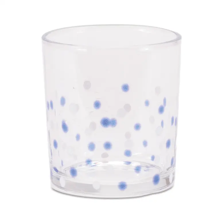 Set of Three Blue Abstract Glass Tabletop Votive Candle Holders