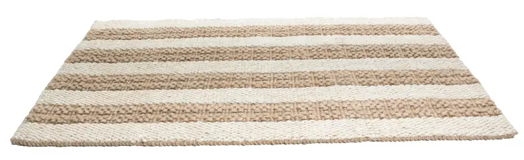 2' X 3' Beige And Brown Jute Striped Hand Woven Area Rug