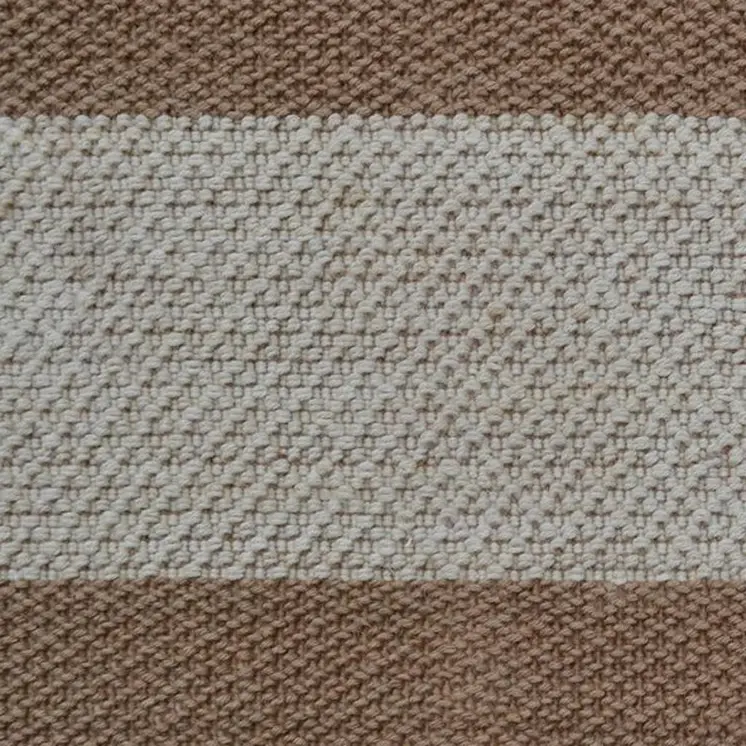 2' X 3' Brown And Beige  Jute Striped Hand Woven Area Rug
