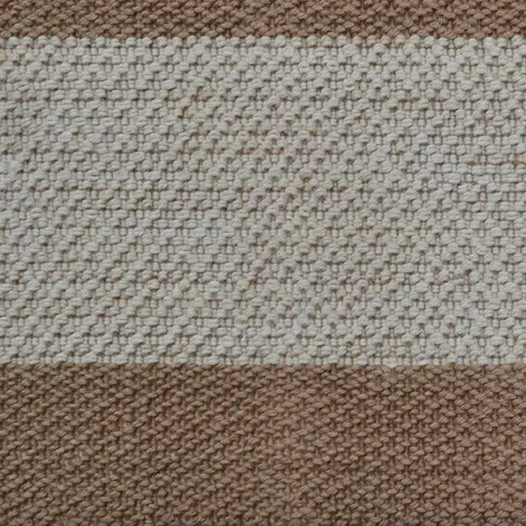 2' X 3' Brown And Beige  Jute Striped Hand Woven Area Rug