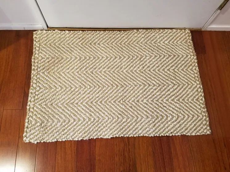 2' X 3' Beige And Brown Jute Abstract Geometric Hand Woven Area Rug