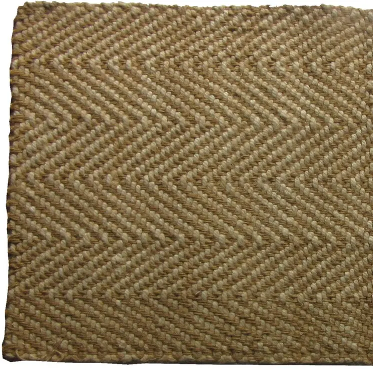 2' X 3' Beige And Brown Jute Abstract Geometric Hand Woven Area Rug