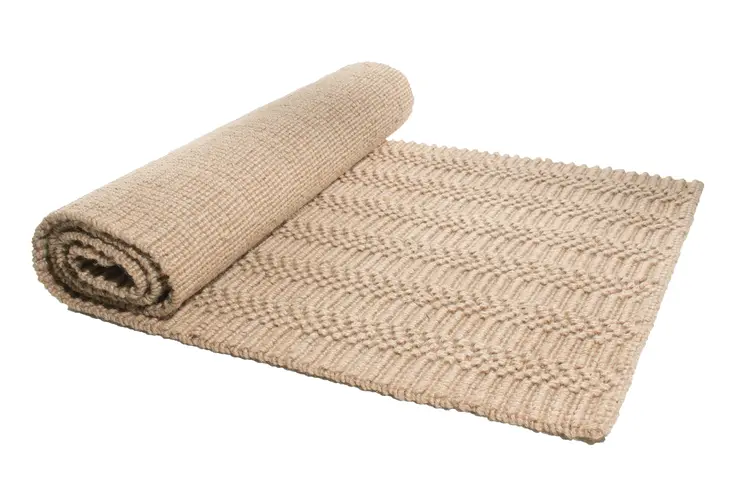 6' Natural Jute Abstract Hand Woven Area Rug