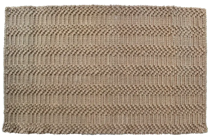 5' X 7' Beige And Brown Jute Abstract Hand Woven Area Rug