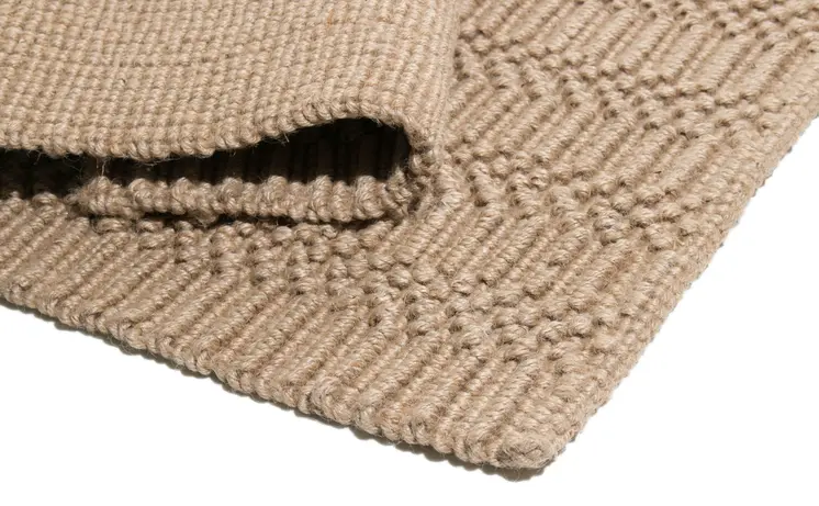 5' X 7' Beige And Brown Jute Abstract Hand Woven Area Rug