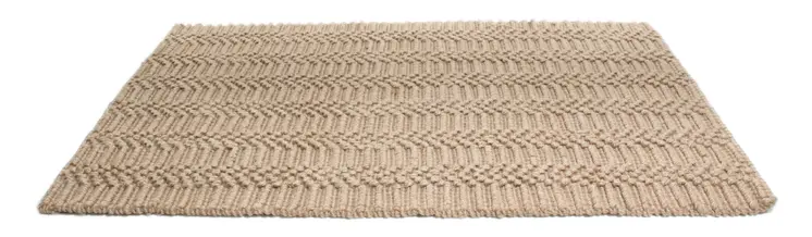 5' X 7' Beige And Brown Jute Abstract Hand Woven Area Rug