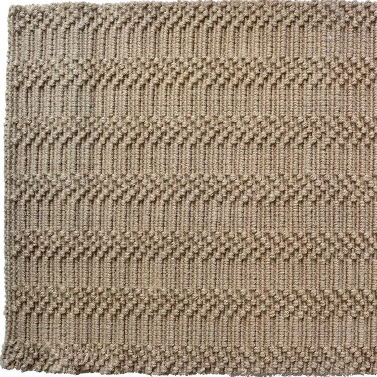 5' X 7' Beige And Brown Jute Abstract Hand Woven Area Rug