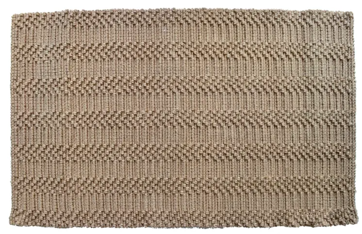 5' X 7' Beige And Brown Jute Abstract Hand Woven Area Rug