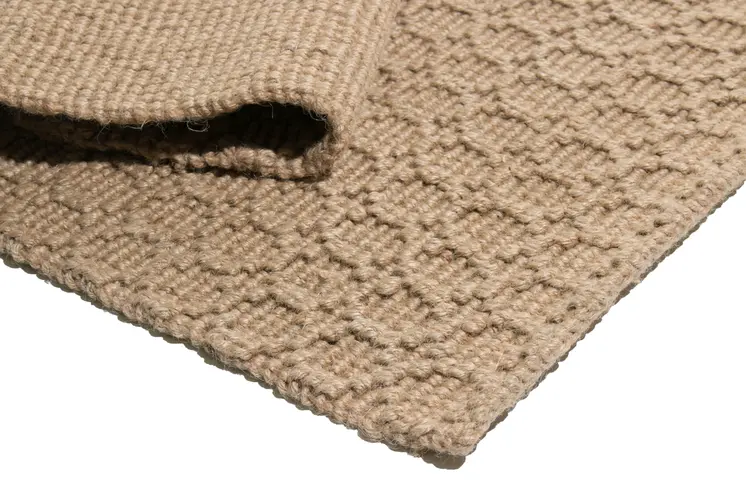 2' X 3' Beige And Brown Jute Geometric Hand Woven Area Rug