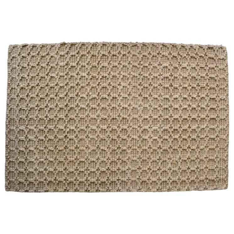 6' Natural Jute Geometric Hand Woven Area Rug