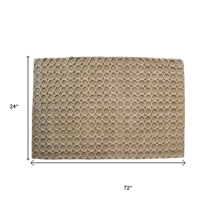 6' Natural Jute Geometric Hand Woven Area Rug