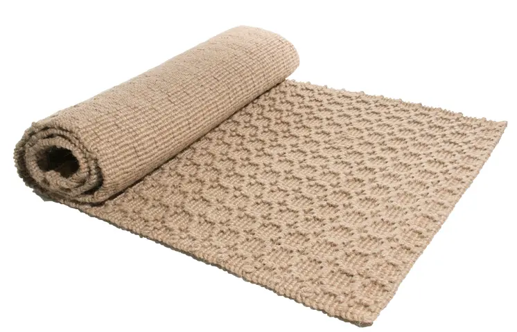 6' X 9' Beige And Brown Jute Geometric Hand Woven Area Rug