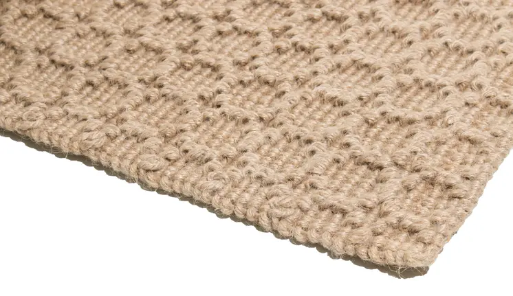 6' X 9' Beige And Brown Jute Geometric Hand Woven Area Rug