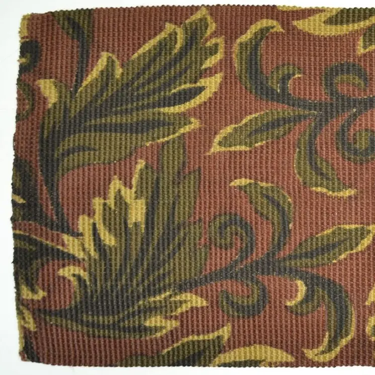 2' X 3' Brown And Green Jute Botanical Leaves Hand Woven Area Rug