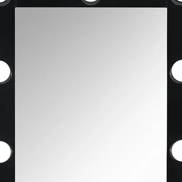 74" Black Wood Lighted Freestanding Framed Full Length Mirror