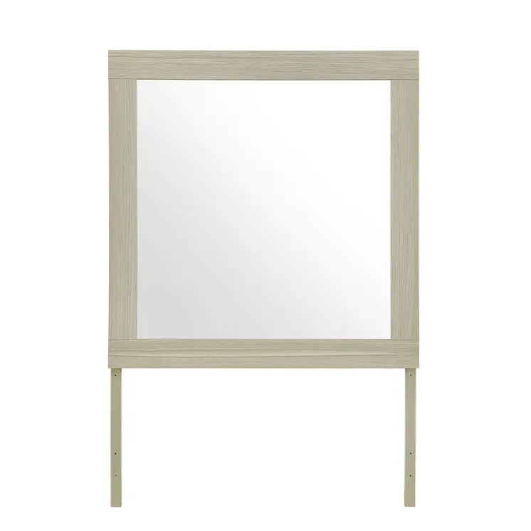 35" Natural Wood Square Frame Mounted Dresser Mirror