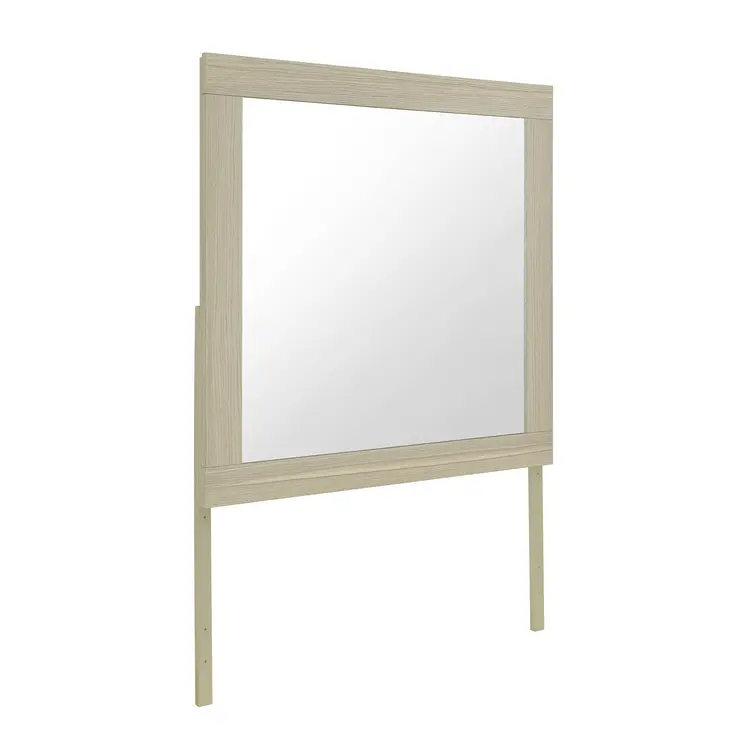 35" Natural Wood Square Frame Mounted Dresser Mirror