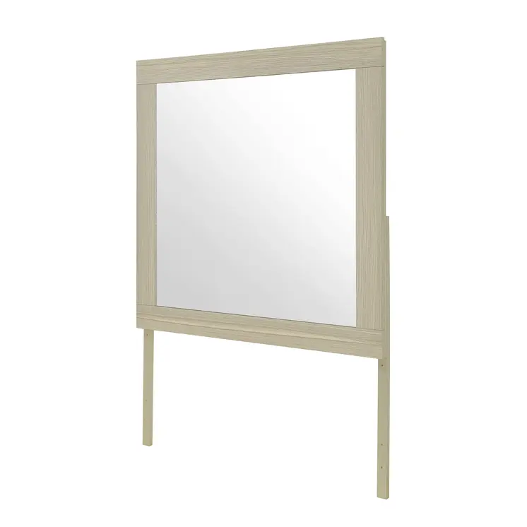 35" Natural Wood Square Frame Mounted Dresser Mirror