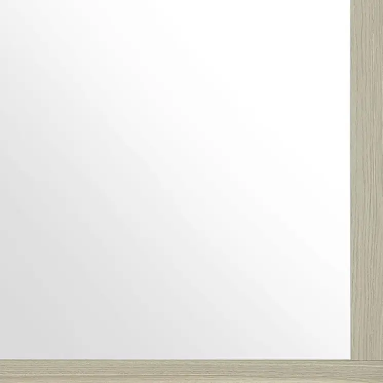 35" Natural Wood Square Frame Mounted Dresser Mirror
