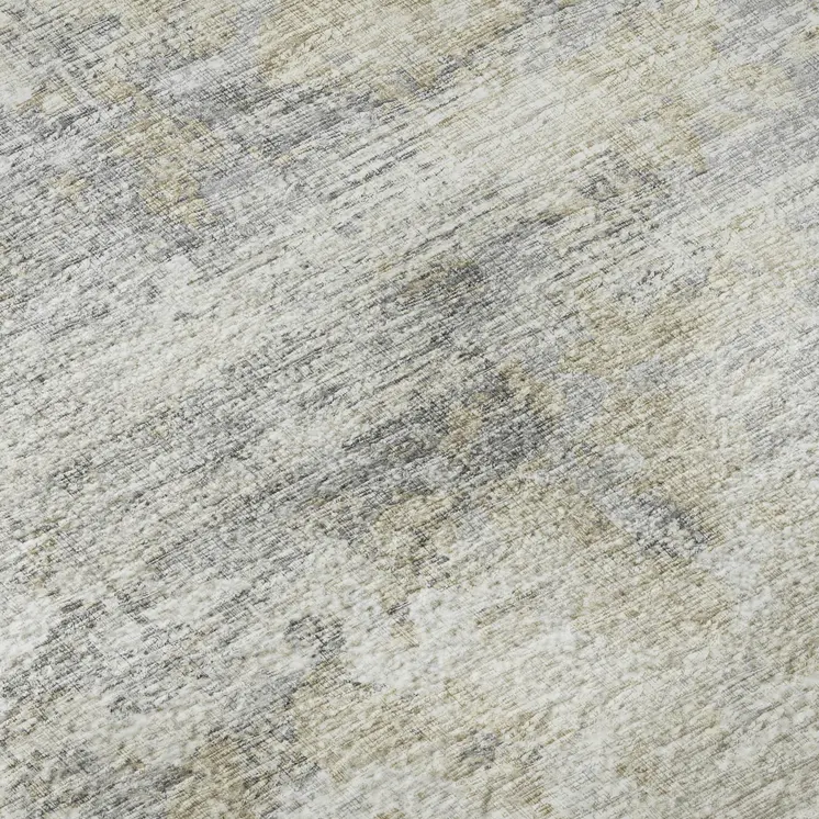 9' X 12' Ivory And Beige Abstract Washable Area Rug With UV Protection
