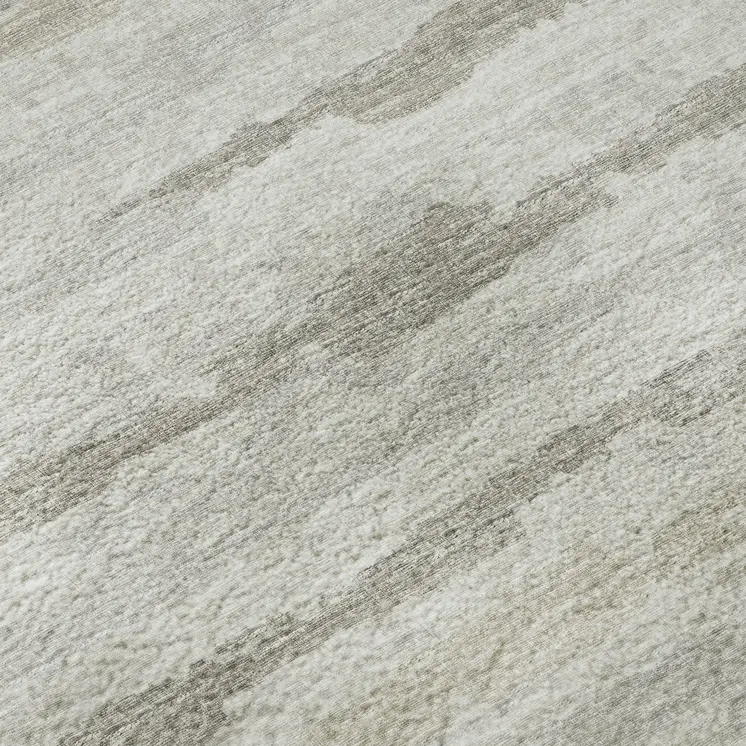 3' X 5' Khaki And Ivory Striped Washable Area Rug With UV Protection