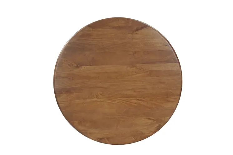 48" Brown Solid Wood Pedestal Base Round Top Dining Table
