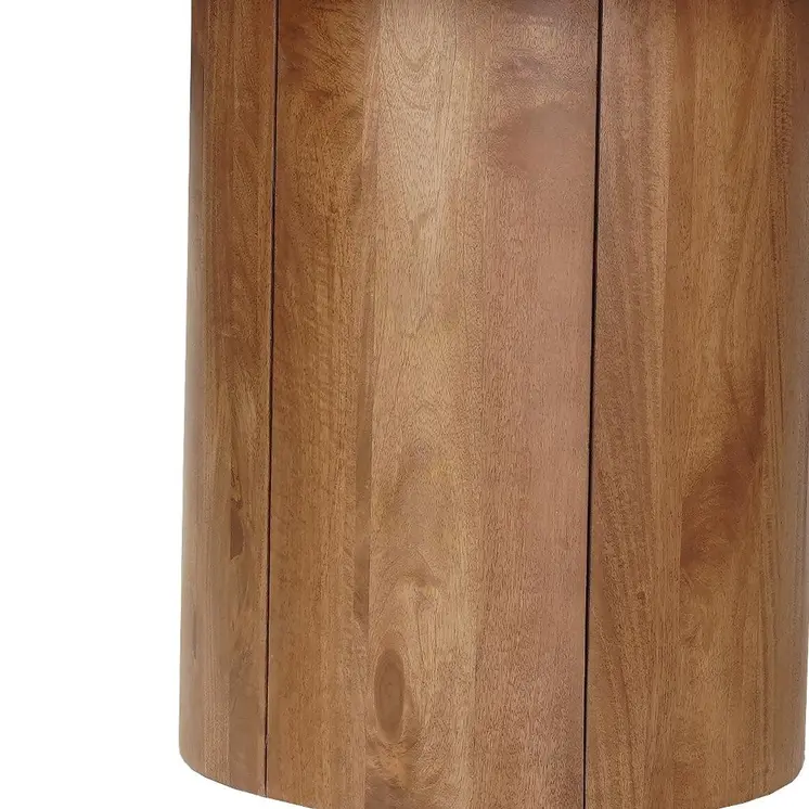 48" Brown Solid Wood Pedestal Base Round Top Dining Table