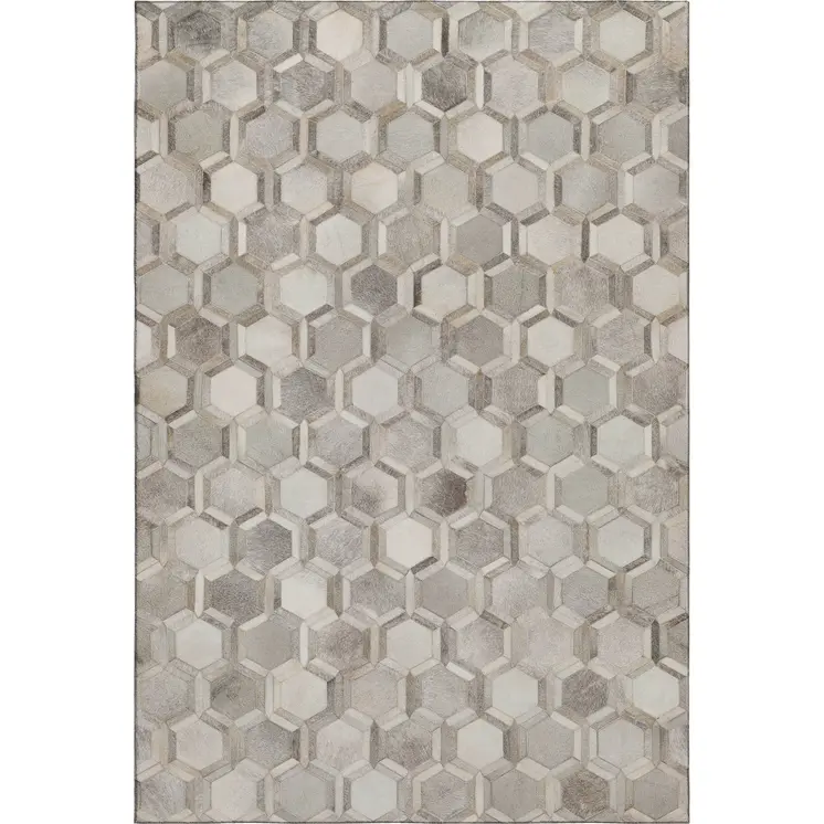 10' X 14' Gray Ivory And Beige Geometric Washable Area Rug With UV Protection