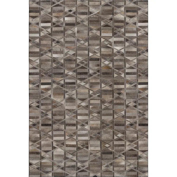 3' X 5' Gray Ivory And Beige Geometric Washable Area Rug With UV Protection