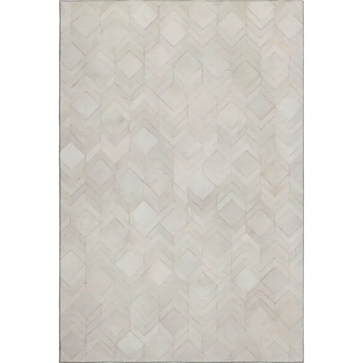 10' X 14' Ivory And Gray Geometric Washable Area Rug With UV Protection