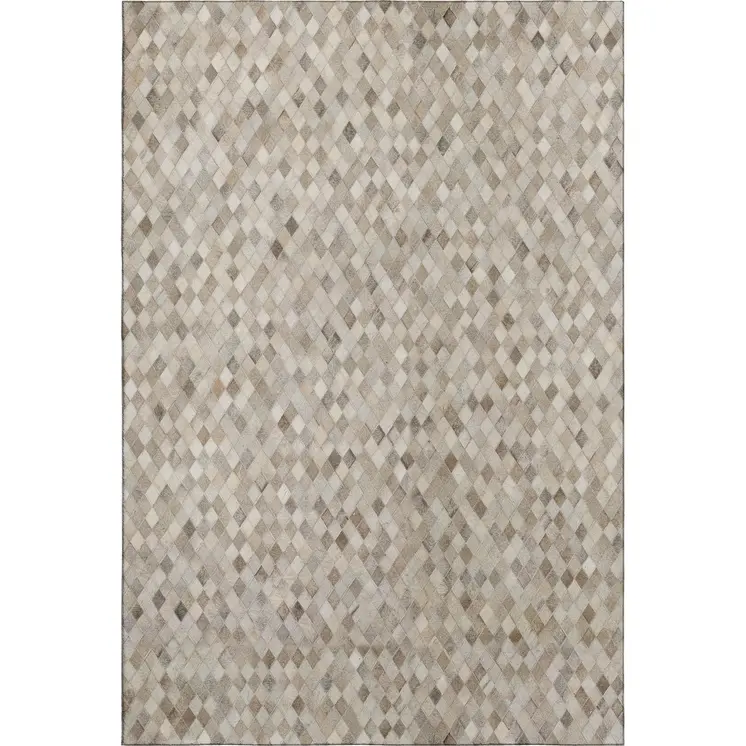 8' X 10' Gray Ivory And Beige Geometric Washable Area Rug With UV Protection