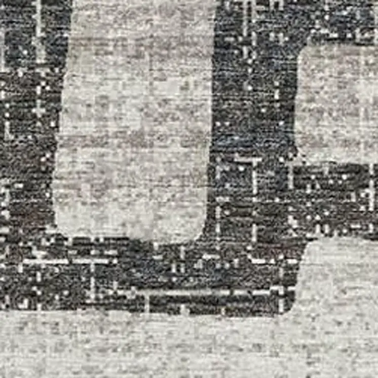 3' X 5' Gray And Ivory Abstract Washable Area Rug With UV Protection