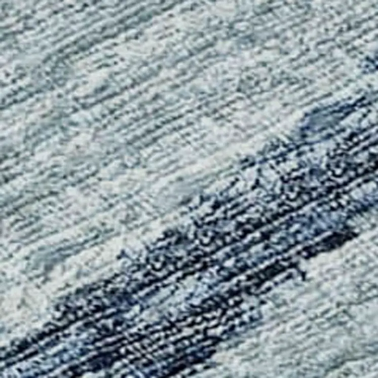 3' X 5' Blue And Ivory Botanical Leaves Washable Area Rug With UV Protection