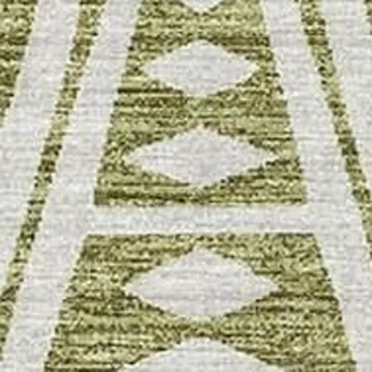 8' X 10' Olive Green And Ivory Tribal Washable Area Rug With UV Protection