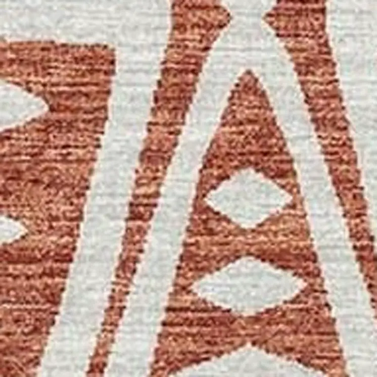 3' X 5' Burnt Sienna And Ivory Tribal Washable Area Rug With UV Protection